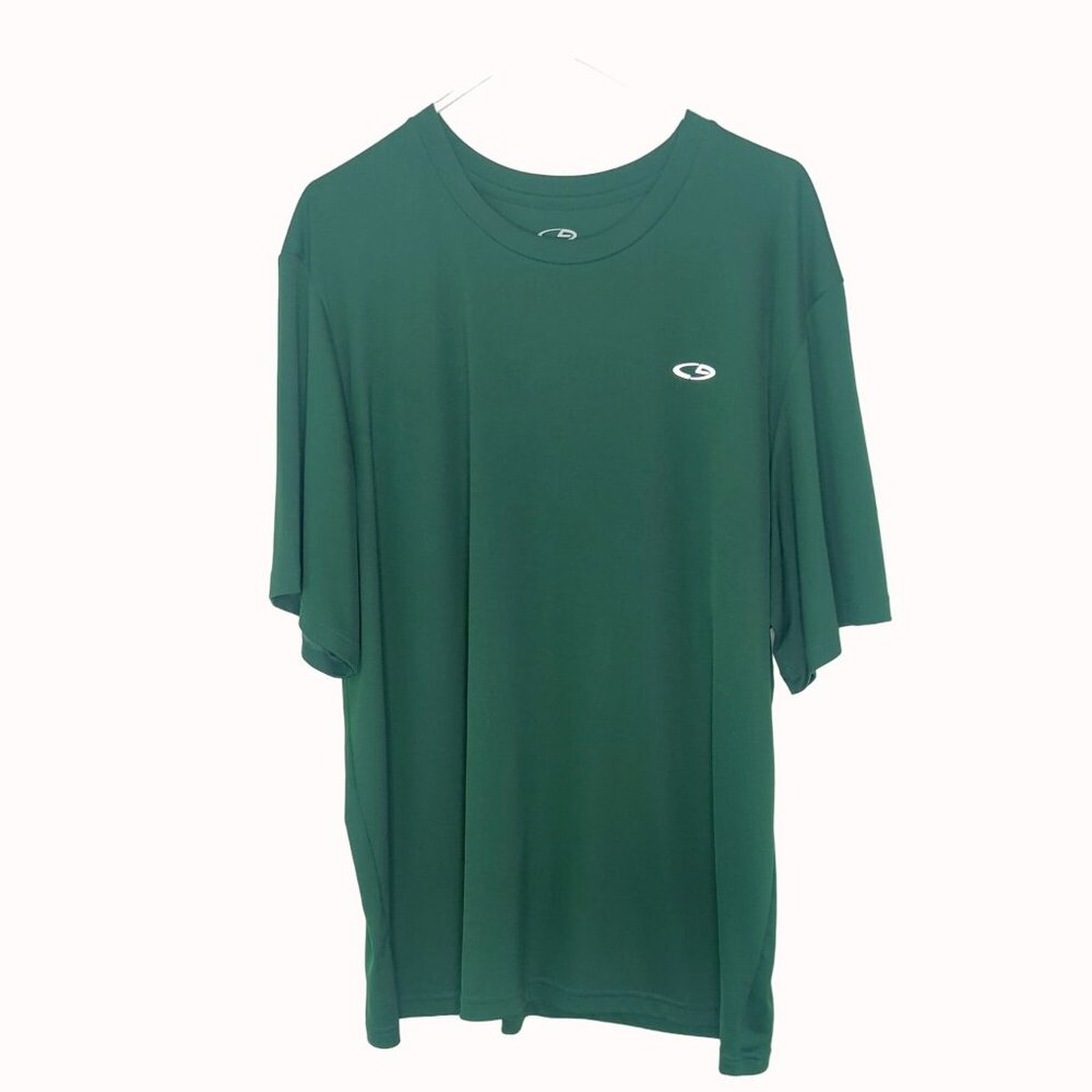 Champion Mens 2XL Double Dry Performance T-Shirt Green Short Sleeve